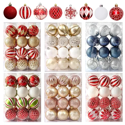 Galvanisiertes Kunststoff Weihnachtskugeln Set Bemalte Dekorative Baumschmuck Für Festliche Haus Party Deko