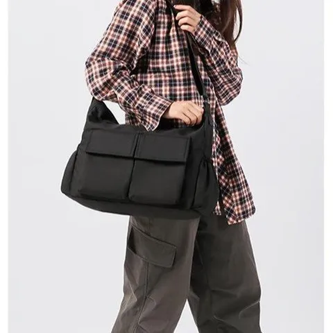 Donne Vintage Stile da Lavoro Nylon Borsa a Tracolla Grande Capacità Casual Spalla Tote Bag Tasche Multiple Quotidiano