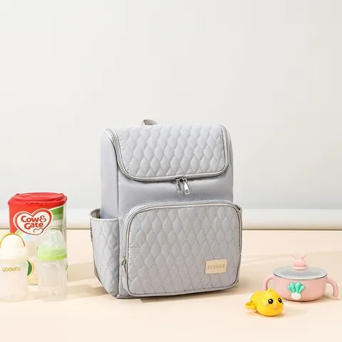 Women's Diaper Backpack Large Capacity Travel Casual School Bag Quilted Oxford Cloth Multi-Function Waterproof Backpack