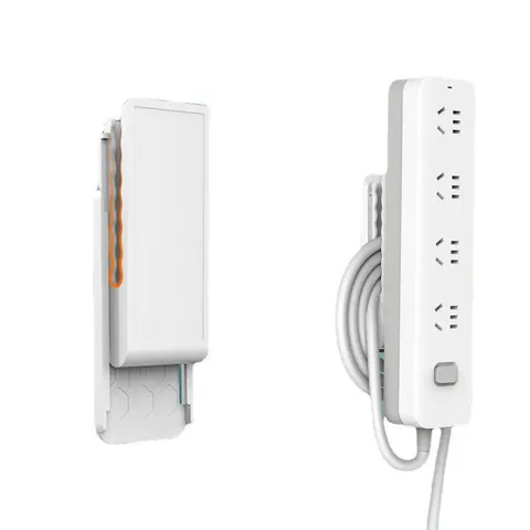 Punch-Free Socket Holder Wall Mounted Power Strip Fixator Cable Organizer Plastic Storage Rack for Kitchen Office Home