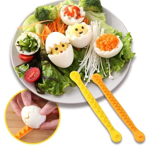 Creative Egg Slicer Cutter Kitchen Tool PP Plastic Yellow And Orange For Salad Making Cooking Accessories