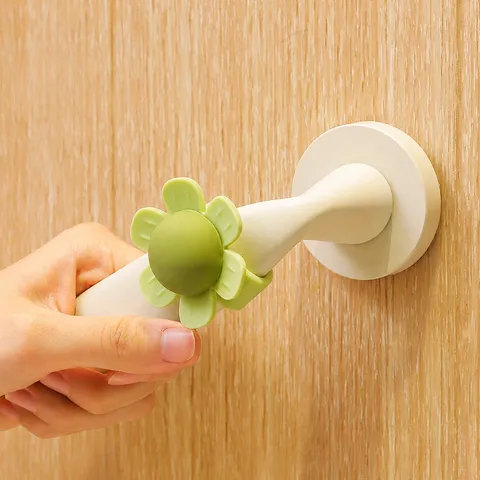 Creative Silicone Flower Door Handle Anti Collision Cover Mute Protective Pad For Home Room Door Protection