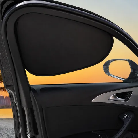 Auto Zijraam Zonnescherm Zwart PVC Elektrostatisch Zonwering Warmte-isolatie Anti-UV Universeel Auto Raam Zonnescherm Paar