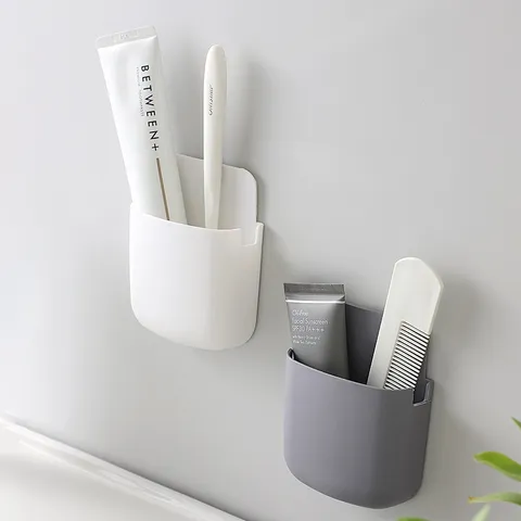 Wall Mounted Storage Box Punch Free Remote Control Holder Multifunctional Phone Organizer Home Living Room