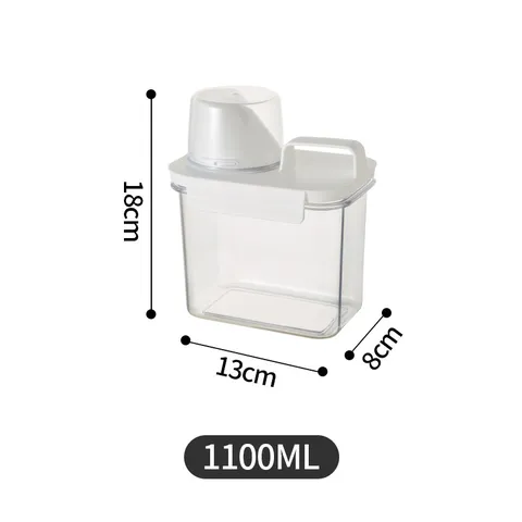 Récipient de Stockage de Nourriture en Plastique Transparent Scellé Pot de Cuisine pour Céréales Nourriture Sèche avec Couvercle Tasse à Mesurer