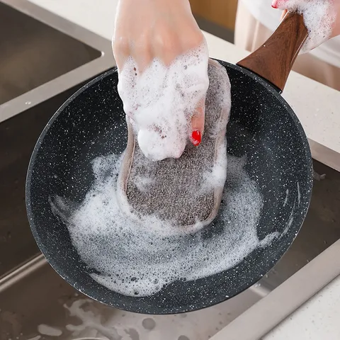 Double Sided Kitchen Cleaning Sponge Dishwashing Sponge Scouring Pad Household Cleaning Cloth For Pot And Bowl