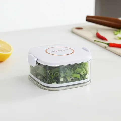 Transparent Kunststoff Lebensmittel Aufbewahrungsbox Küche Kühlschrank Stapelbar Frischhaltebox Abtropfen Versiegelt Organizer