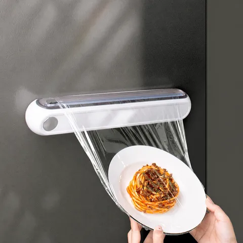 Keuken Vershoudfolie Dispenser Wandmontage Magnetisch Foliesnijder Snijgereedschap