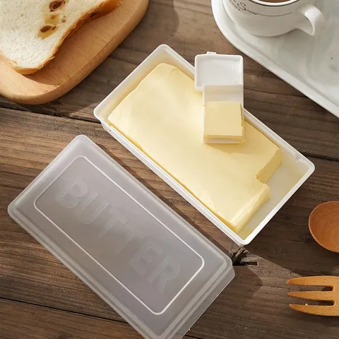 Kitchen Butter Storage Box With Cutter And Sealing Lid Plastic Cheese Container Refrigerator Food Organizer Kitchen Gadget