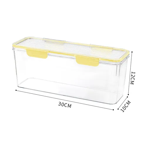 Plastic Airtight Noodle Storage Box Clear Food Container Kitchen Pantry Organizer with Secure Sealing Lids