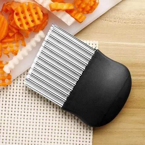 Edelstahl Wellenschneider Welle Kartoffel Pommes Frites Schneider Mit Rutschfestem Griff Küchen Gemüseschneider Werkzeug
