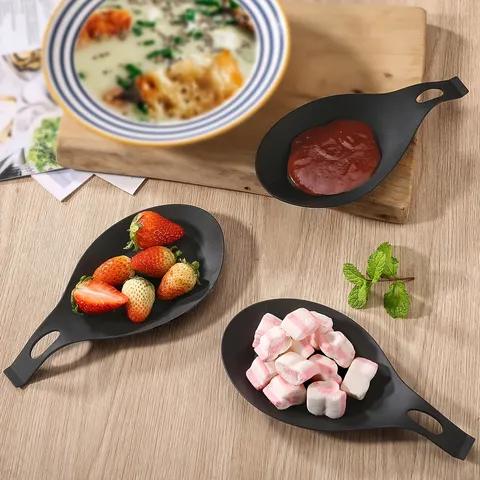 Silicone Spoon Rest Heat Resistant Kitchen Utensil Holder For Countertop Stove Top Black