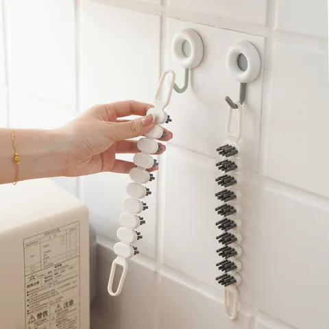 Cepillo de Limpieza de Grietas Flexible Multifuncional Cerdas Suaves Limpiador de Huecos Profundos para Cocina Baño Fregadero