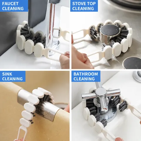 Cepillo de Limpieza de Grietas Flexible Multifuncional Cerdas Suaves Limpiador de Huecos Profundos para Cocina Baño Fregadero