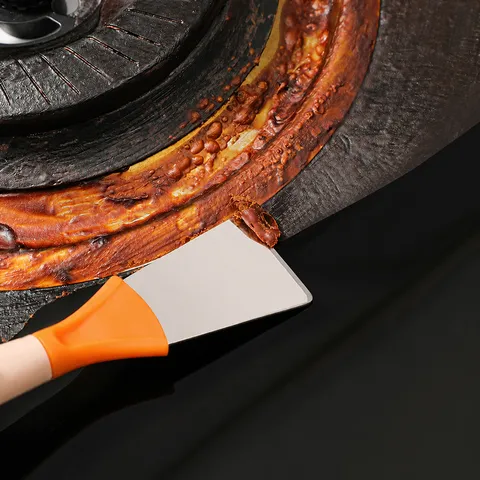 Brosse de Nettoyage de Cuisine Multifonctionnelle Trois en Un Poêle Hotte Fente Brosse Grattoir en Acier Inoxydable