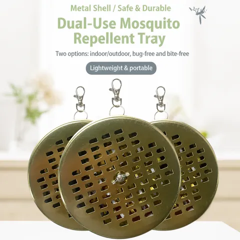 Soportes portátiles de metal para espirales antimosquitos con tapa bandeja colgante