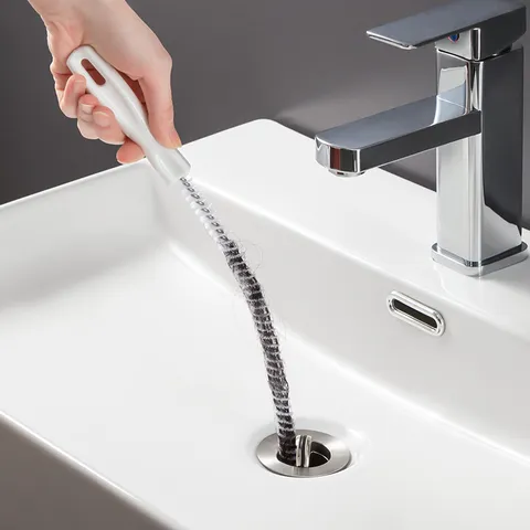 Flexible Drain Snake Hair Clog Remover Tool Stainless Steel Plumbing Snake Cleaning Brush For Kitchen Bathroom Sink Pipe