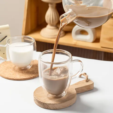 Heldere Dubbelwandige Glazen Koffiemok Met Handvat Geïsoleerd Hittebestendig Borosilicaat Thee Melk Beker Transparant Drinkgerei