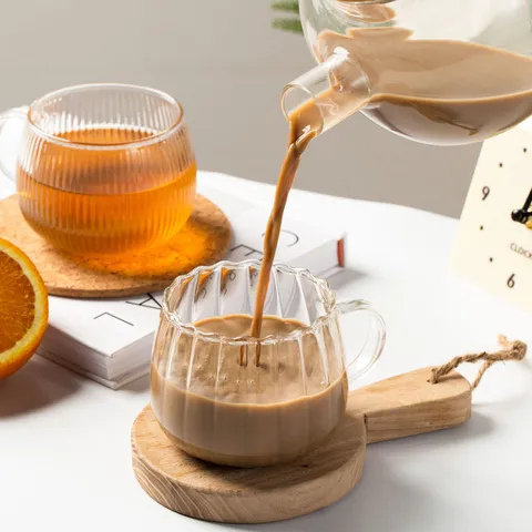 Hittebestendige Borosilicaatglas Koffie Melk Beker Transparante Pompoen Vormige Water Beker Met Handvat Thuis Drinkware