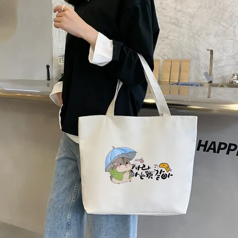 Women Large Capacity Oxford Fabric Tote Bag Urban Minimalist Cartoon Printed Shoulder Bag Messenger Handbag Schoolbag For Girls Casual Daily