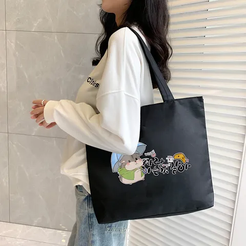 Women Large Capacity Oxford Fabric Tote Bag Urban Minimalist Cartoon Printed Shoulder Bag Messenger Handbag Schoolbag For Girls Casual Daily