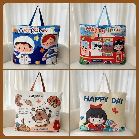 Cartoon Oxford Cloth Quilt Storage Bag Waterproof Large Capacity Clothing Moving Packing Bag For Home Organization