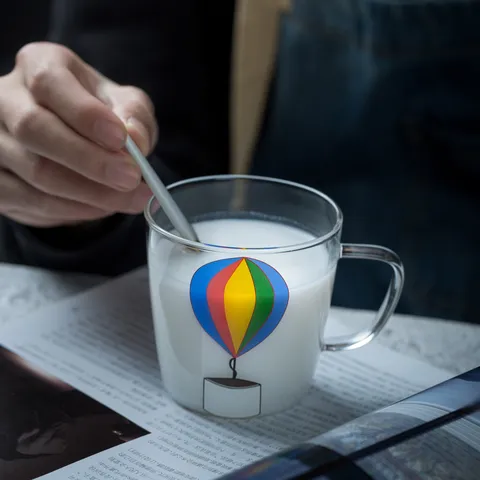 Ins Creatief Regenboog Heteluchtballon Bliksem Glazen Beker Borosilicaatglas Hittebestendig Melk Koffie Sap Drinkbeker
