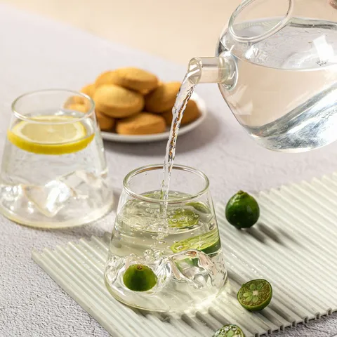 Tasse en Verre Mount Fuji Style Japonais Transparent Résistant à la Chaleur Verre Borosilicaté Tasse à Eau Café Lait Jus Cadeau
