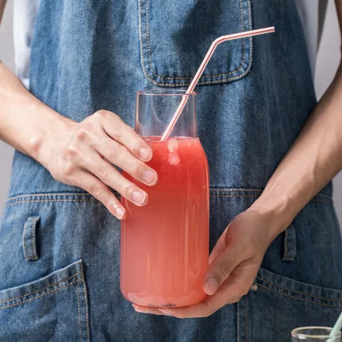 Transparant Hoog Borosilicaatglas Koud Water Fles Sap Drank Fles Met Optionele Kurk Opslag Fles Thuis Keuken