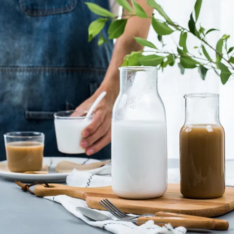 Ensemble Bouilloire et Tasse en Verre Résistant à la Chaleur Japonais Théière en Verre Borosilicaté Transparent Tasse à Lait
