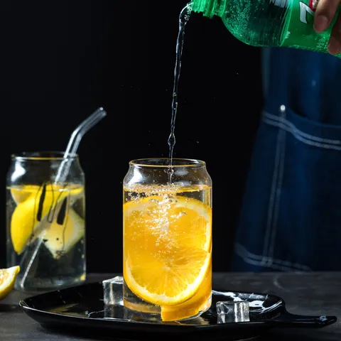 Transparant Glazen Cola Blik Beker Met Rietje Hittebestendig Borosilicaatglas Waterbeker Leuke Dierenprint Sapbeker