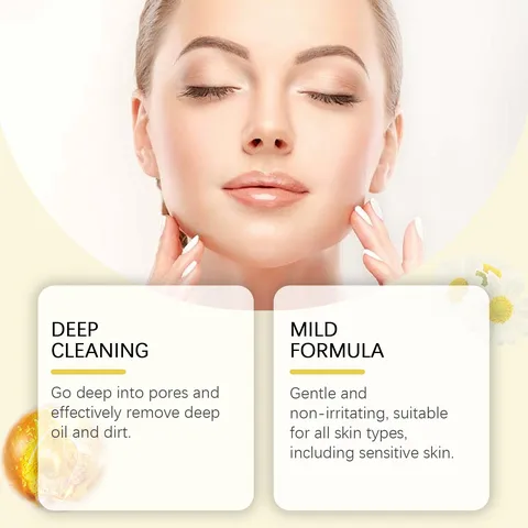 Turmeric Kojic Acid Mousse Cleanser Gentle Deep Cleaning Facial Wash Oil Control Shrink Pores Face Care
