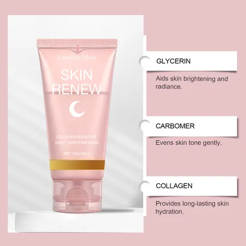 Mascarilla Facial Envolvente Nocturna Impulsora De Colágeno Con Pincel De Silicona Crema Hidratante Para Mujeres