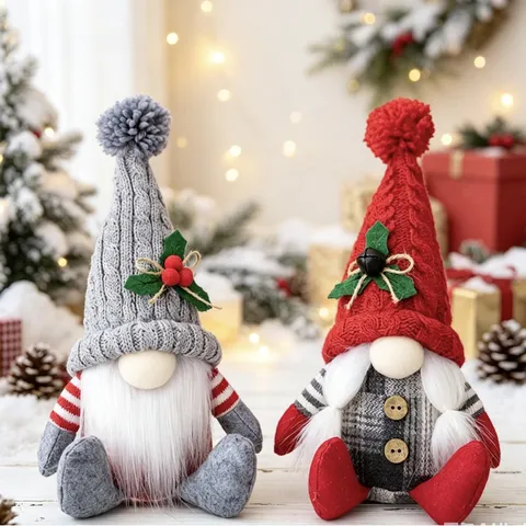 Handmade Nordic Christmas Gnomes Decorations Faceless Rudolph Doll Plush Gnome For Home Holiday Party Decor Ornaments