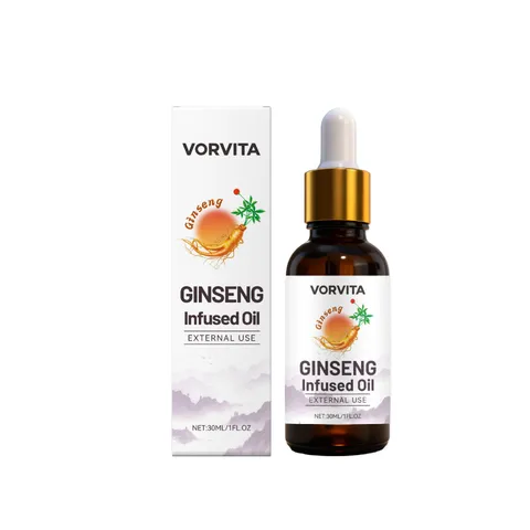 VORVITA Huile Infusée au Ginseng Soin Quotidien de la Peau du Visage Massage Rafraîchissant Sérum Visage Nourrissant Hydratant Naturel