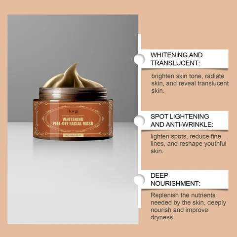 Mascarilla Facial Peel-Off Blanqueadora Limpieza Profunda Hidratante Anti-Edad con Pincel