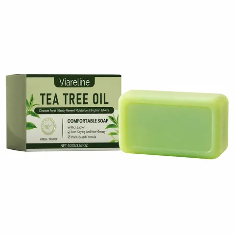 Tea Tree Oil Cleansing Soap Natural Plant Extract Gentle Pore Deep Cleansing Moisturizing Facial Body Bar Soap