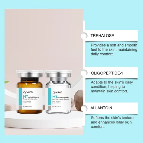 Zyvarn Kit in Polvere Liofilizzata per la Cura del Viso Con Soluzione e Contagocce Idratante Riparatore Anti-Invecchiamento