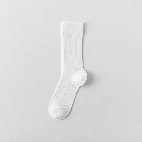 Women's Cotton Mid-Tube Socks Summer Thin Hollow Mesh Breathable Antibacterial Solid Color Casual Crew Socks