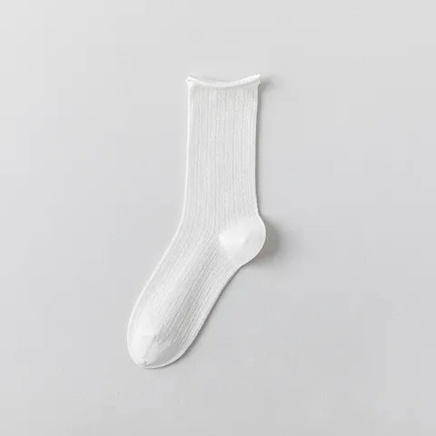 Women's Pure Cotton Mesh Slouch Socks Thin Breathable Anti-Odor Antibacterial Mid-Calf Casual Daily Socks Hosiery