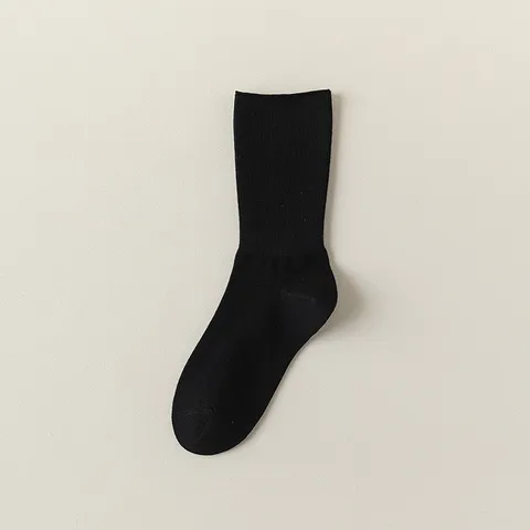 Calze Al Polpaccio in Cotone da Donna Tinta Unita Assorbente E Deodorante Casual Moda Stile Minimalista
