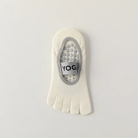 Women's Yoga Pilates Five-Toe Socks Pure Cotton Non-Slip Anti-Drop Fitness Sports Floor Socks Breathable Athletic Footwear