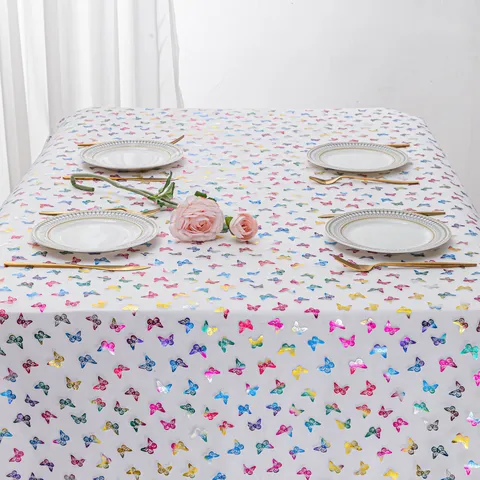 Tovaglia in Poliestere con Farfalle Colorate Copritavola Rettangolare Stile Ins Tovaglia da Pranzo per Cucina Festa Decorazione