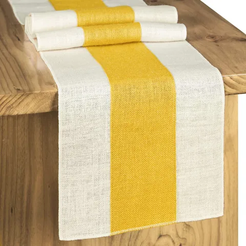 Rustic Burlap Table Runner Spliced Linen Table Decor For Wedding Thanksgiving Farmhouse Picnic Dining Table