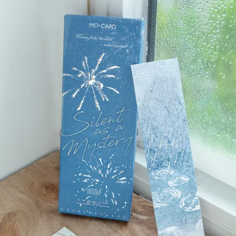 Vintage Embossed Silver Stamping Boxed Bookmarks Botanical Floral Mystery Series Paper Bookmarks For Journaling DIY Gift
