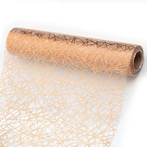 Corsia da Tavolo in Maglia Geometrica Dorata Tovaglia Traforata Glitterata Per Tavolo da Pranzo Festa di Matrimonio Home Decor