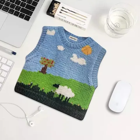 Χαριτωμένο Mouse Pad με Μοτίβο Πλετόν Πουλόβερ Δημιουργικό Χαλάκι Γραφείου Kawaii Φορητό Αντιολισθητικό Καουτσούκ Υπολογιστή για Διακόσμηση Γραφείου