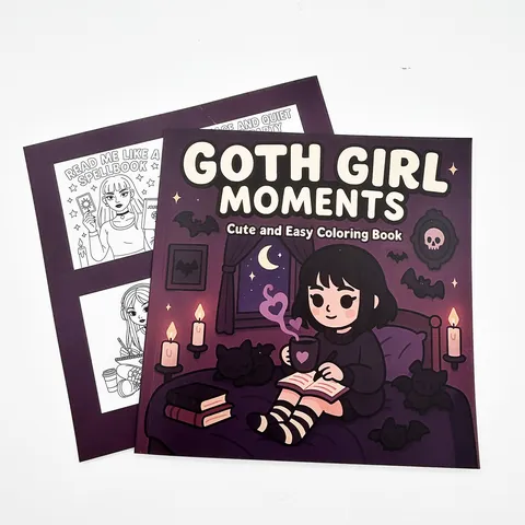 Gothic Girl Art Coloring Book Dark Cute Illustration Art Coloring Book