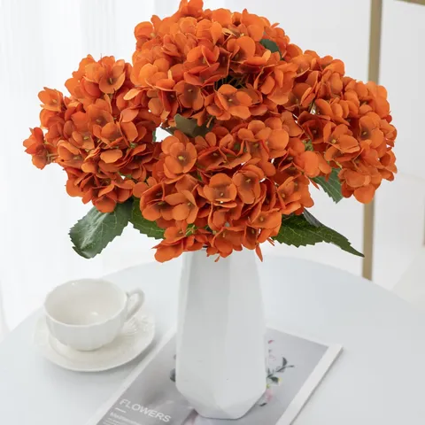 Kunstmatige Zijde Hortensie Bloem Enkele Stengel Levensechte Nep Bloemen Voor Thuis Woonkamer Bruiloft Boog Decor Feest Fotografie Rekwisieten