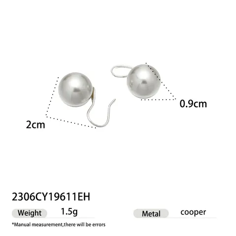 Orecchini di Perla Artificiale con Perno in Argento Sterling 925 Orecchini Rotondi Minimalisti per Donna Gioielli